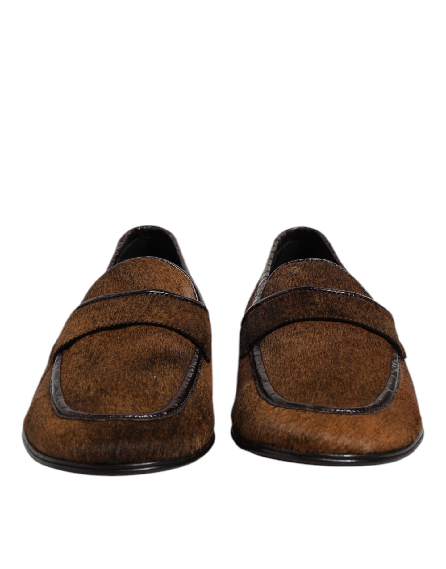 Dolce & Gabbana Brown Loafers Leather Slip On Men Dress Shoes Dolce & Gabbana