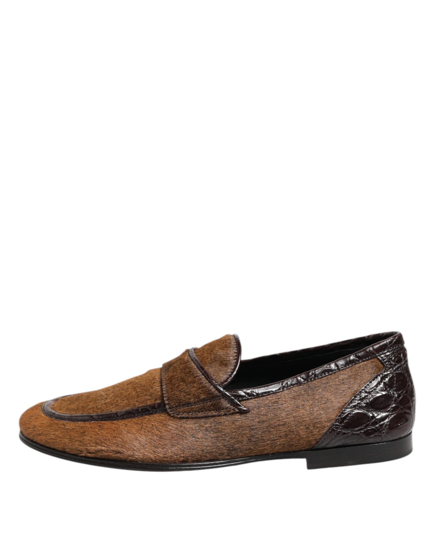 Dolce & Gabbana Brown Loafers Leather Slip On Men Dress Shoes Dolce & Gabbana