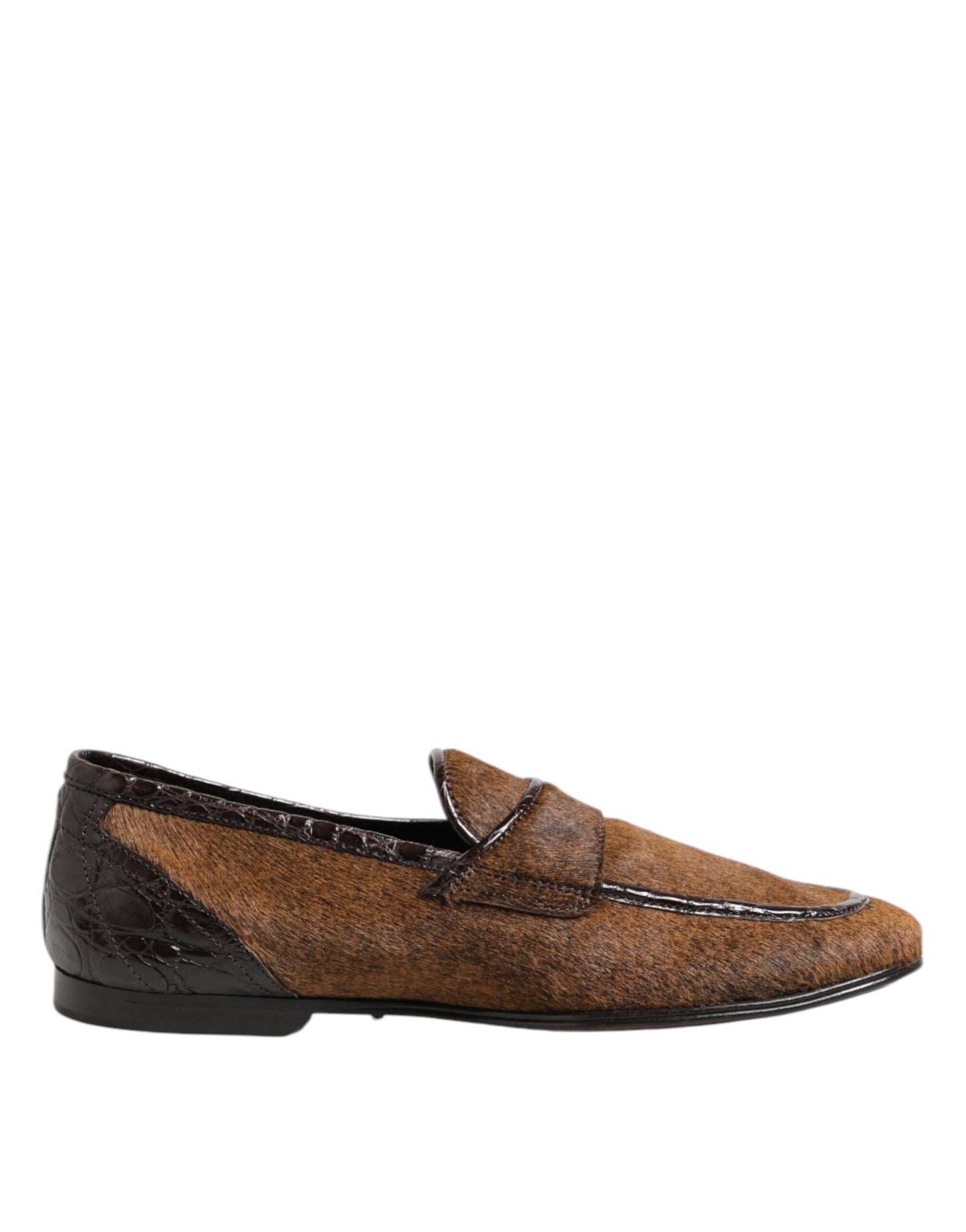 Dolce & Gabbana Brown Loafers Leather Slip On Men Dress Shoes Dolce & Gabbana