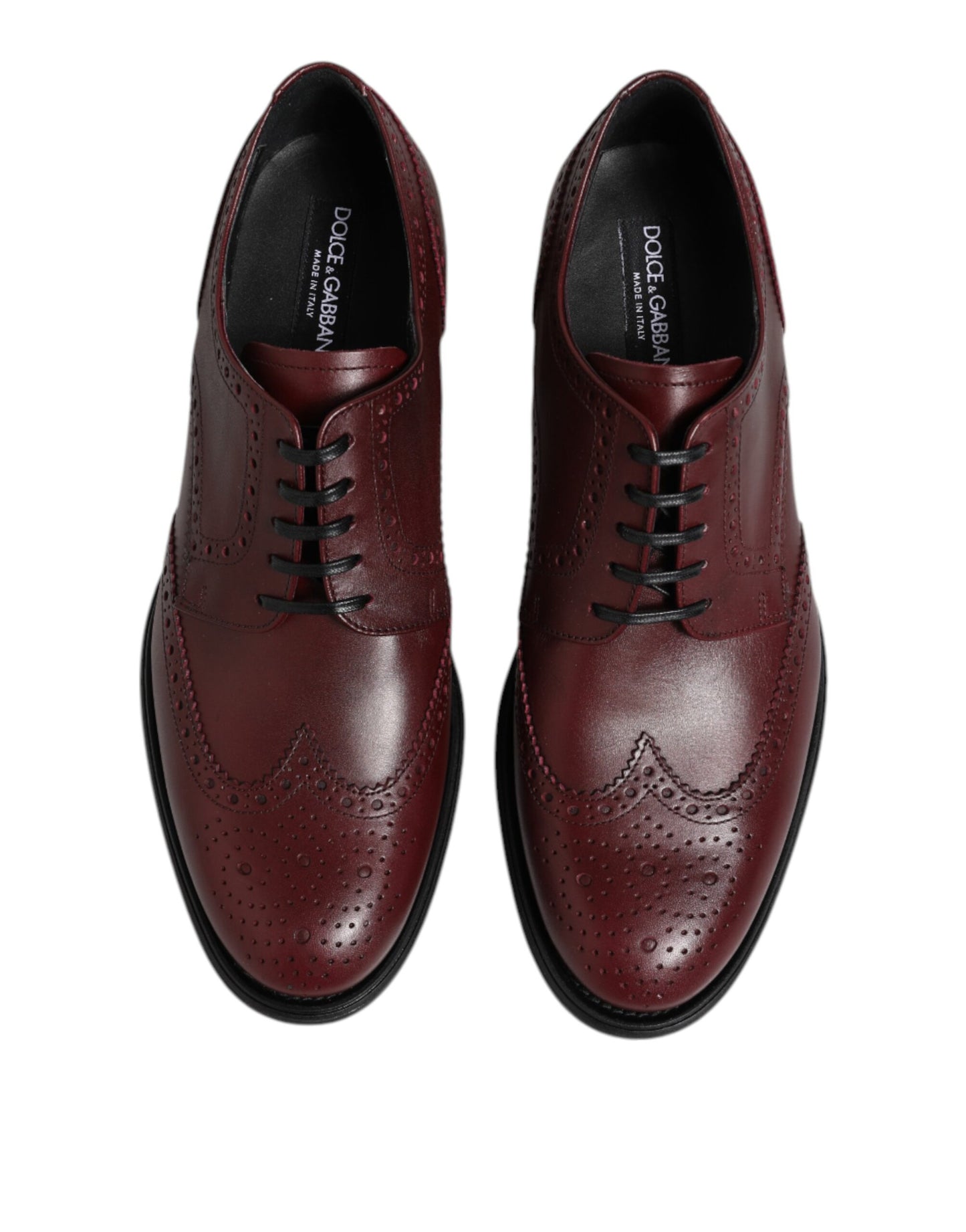 Dolce & Gabbana Brown Leather Lace Up Derby Dress Shoes Dolce & Gabbana