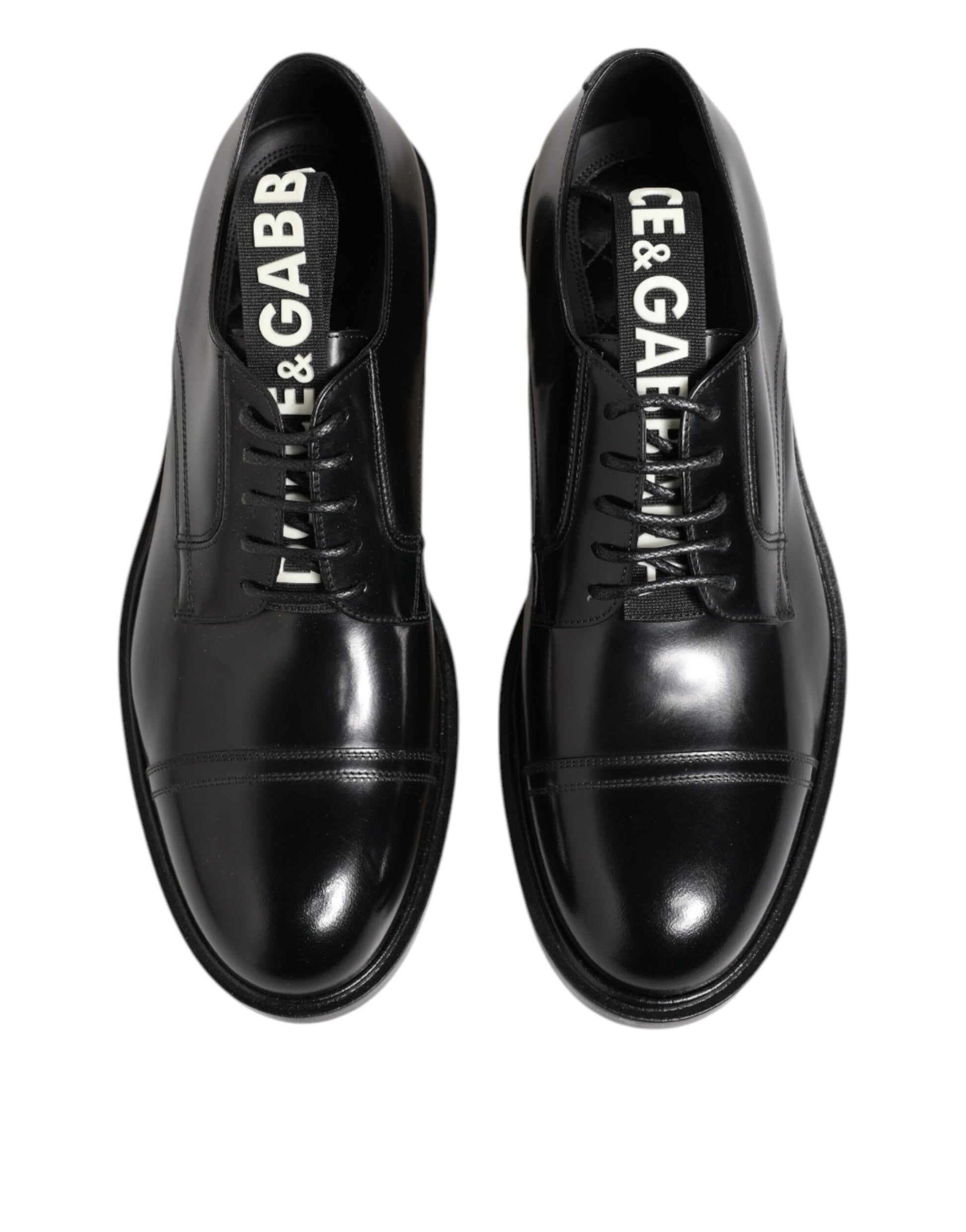 Dolce & Gabbana Black Leather Dress Lace Up Men Formal Shoes Dolce & Gabbana