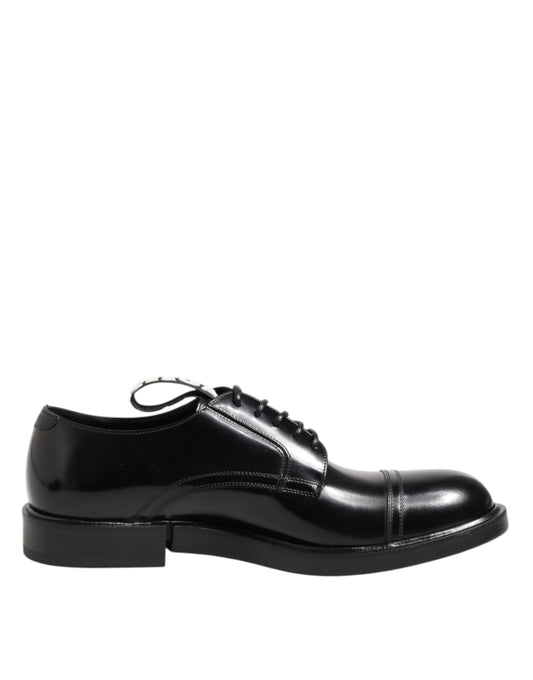 Dolce & Gabbana Black Leather Dress Lace Up Men Formal Shoes Dolce & Gabbana