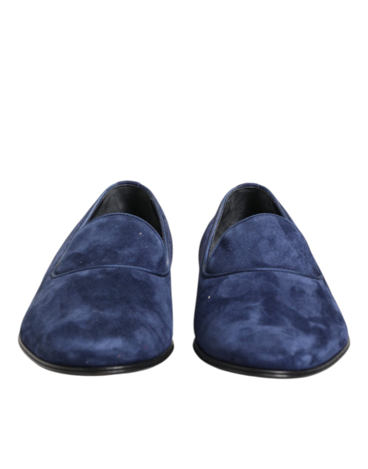 Dolce & Gabbana Blue Velvet DG Logo Loafers Formal Shoes Dolce & Gabbana
