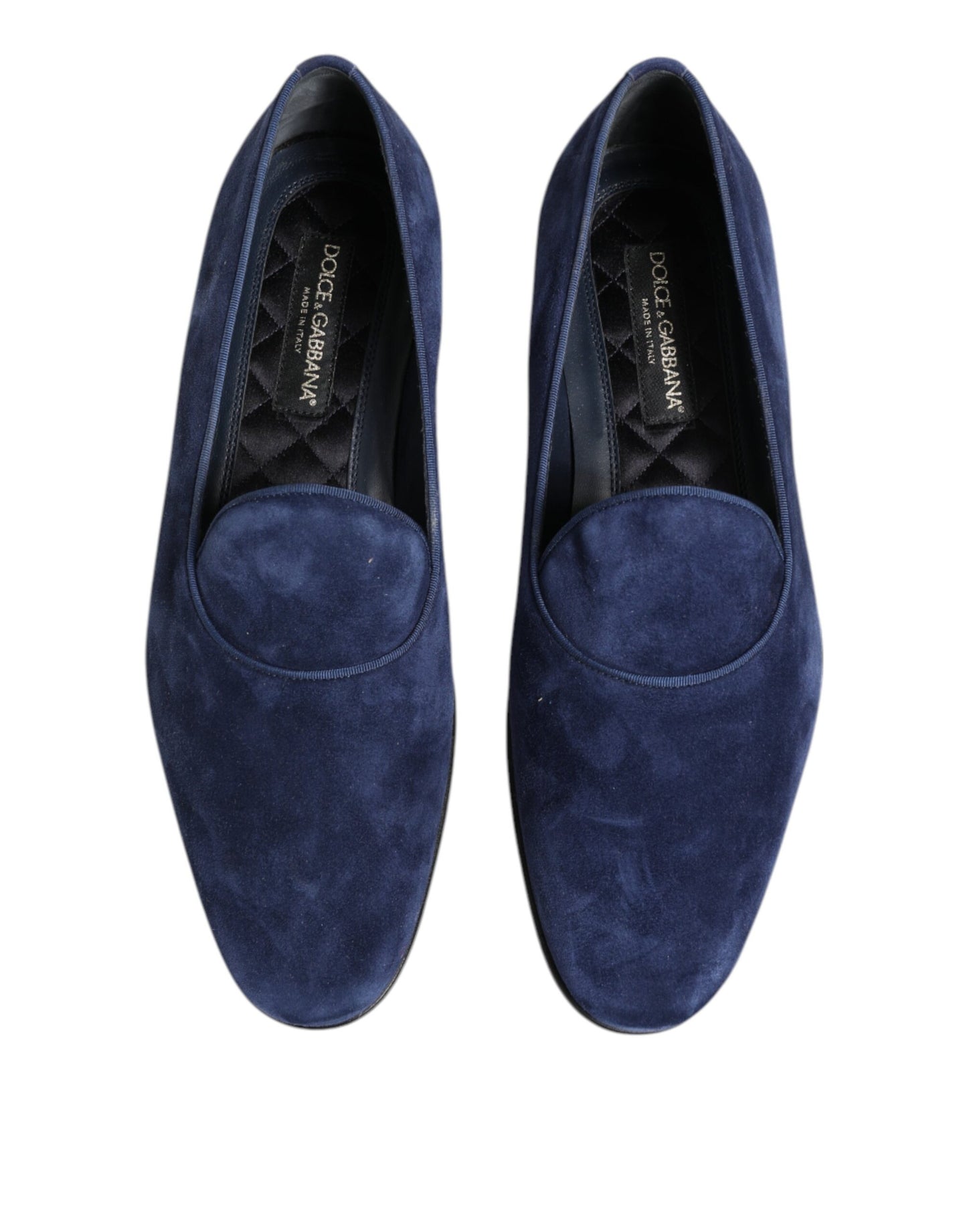 Dolce & Gabbana Blue Velvet DG Logo Loafers Formal Shoes Dolce & Gabbana
