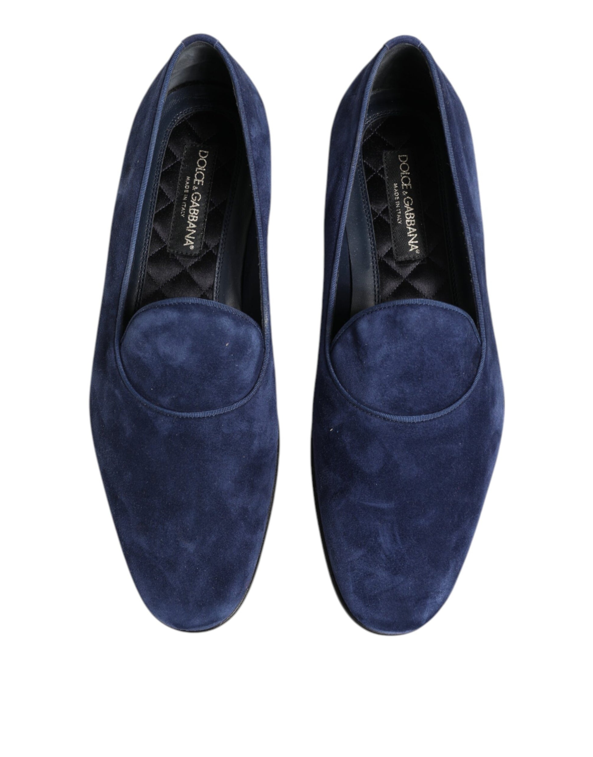 Dolce & Gabbana Blue Velvet DG Logo Loafers Formal Shoes Dolce & Gabbana