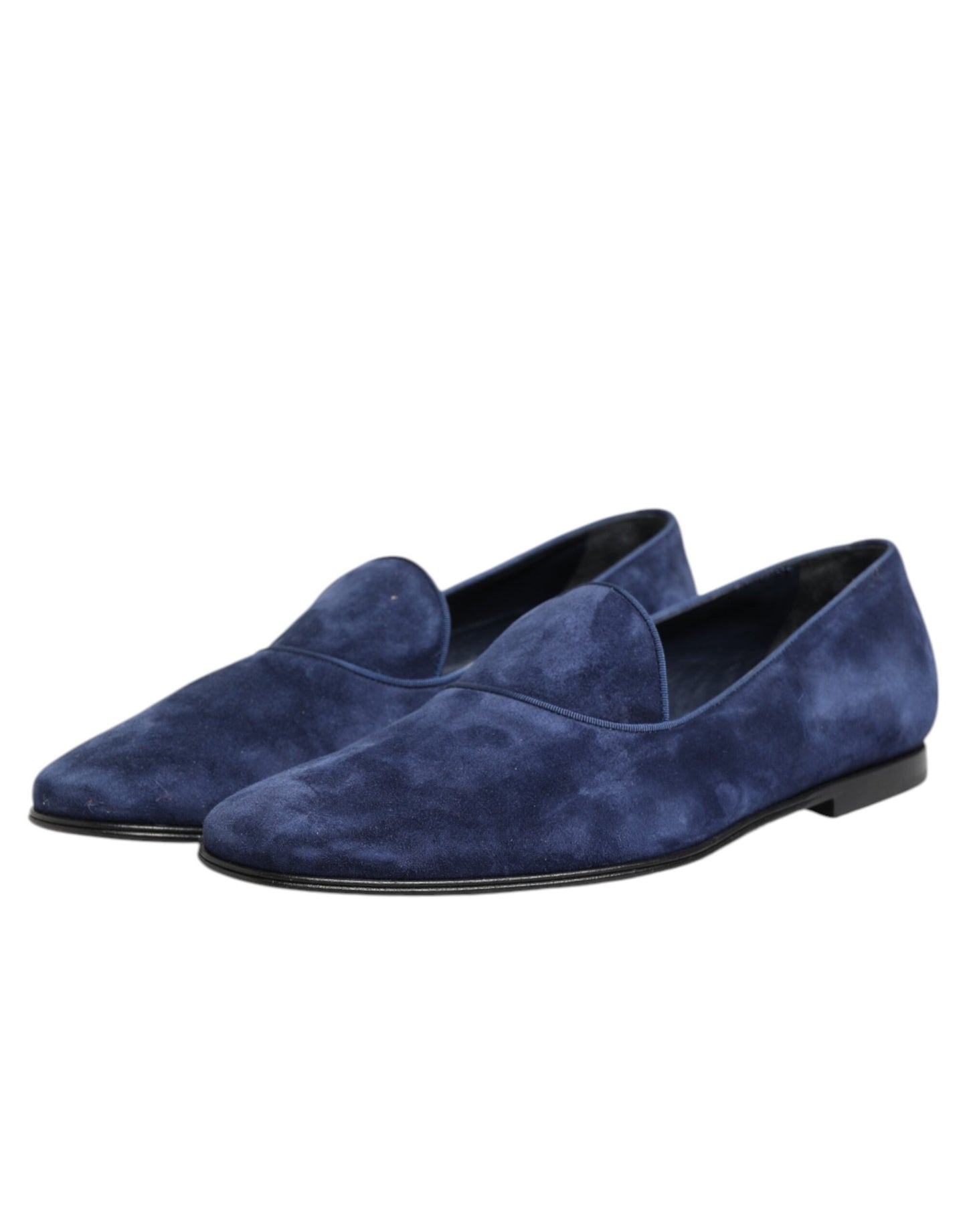 Dolce & Gabbana Blue Velvet DG Logo Loafers Formal Shoes Dolce & Gabbana