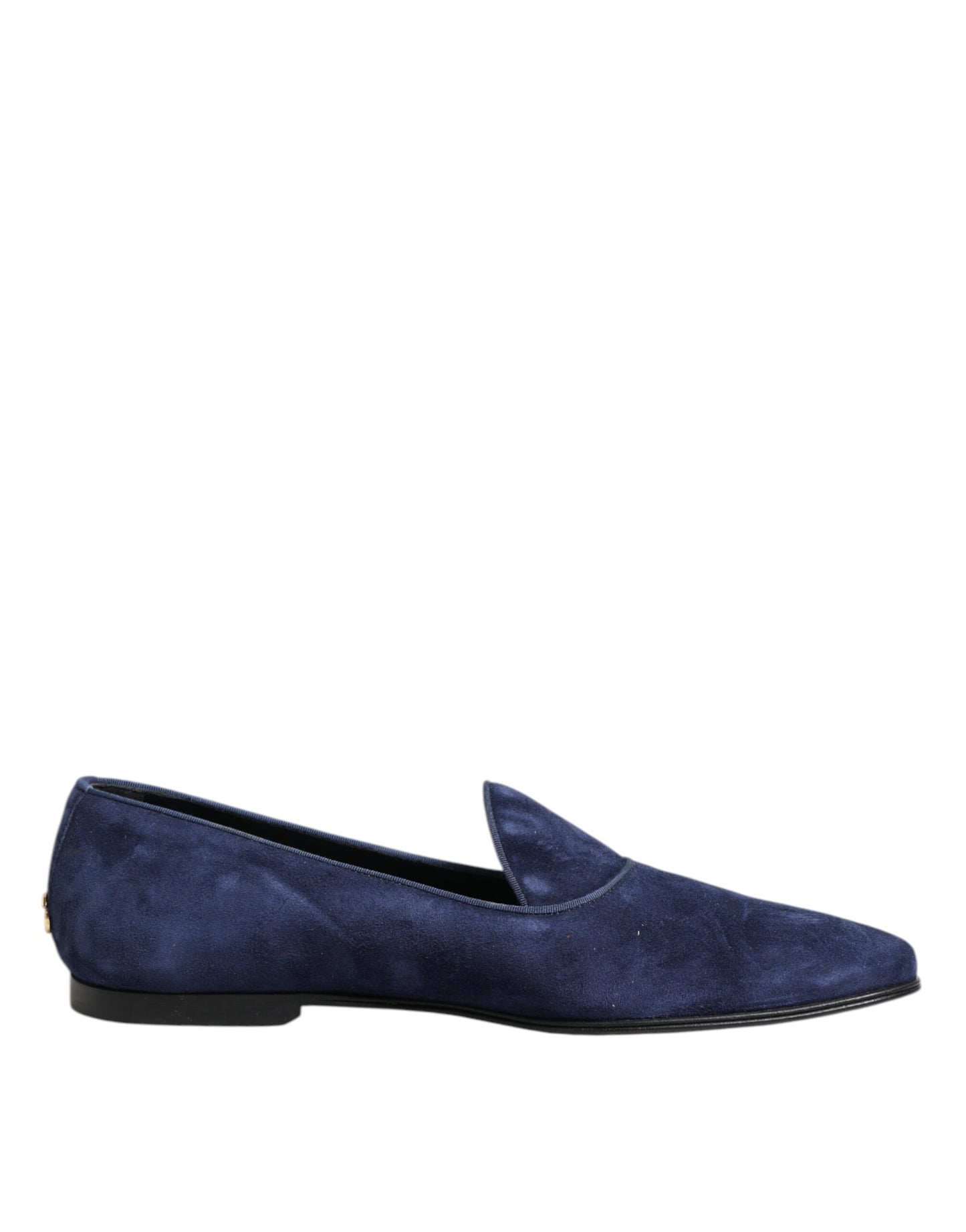 Dolce & Gabbana Blue Velvet DG Logo Loafers Formal Shoes Dolce & Gabbana