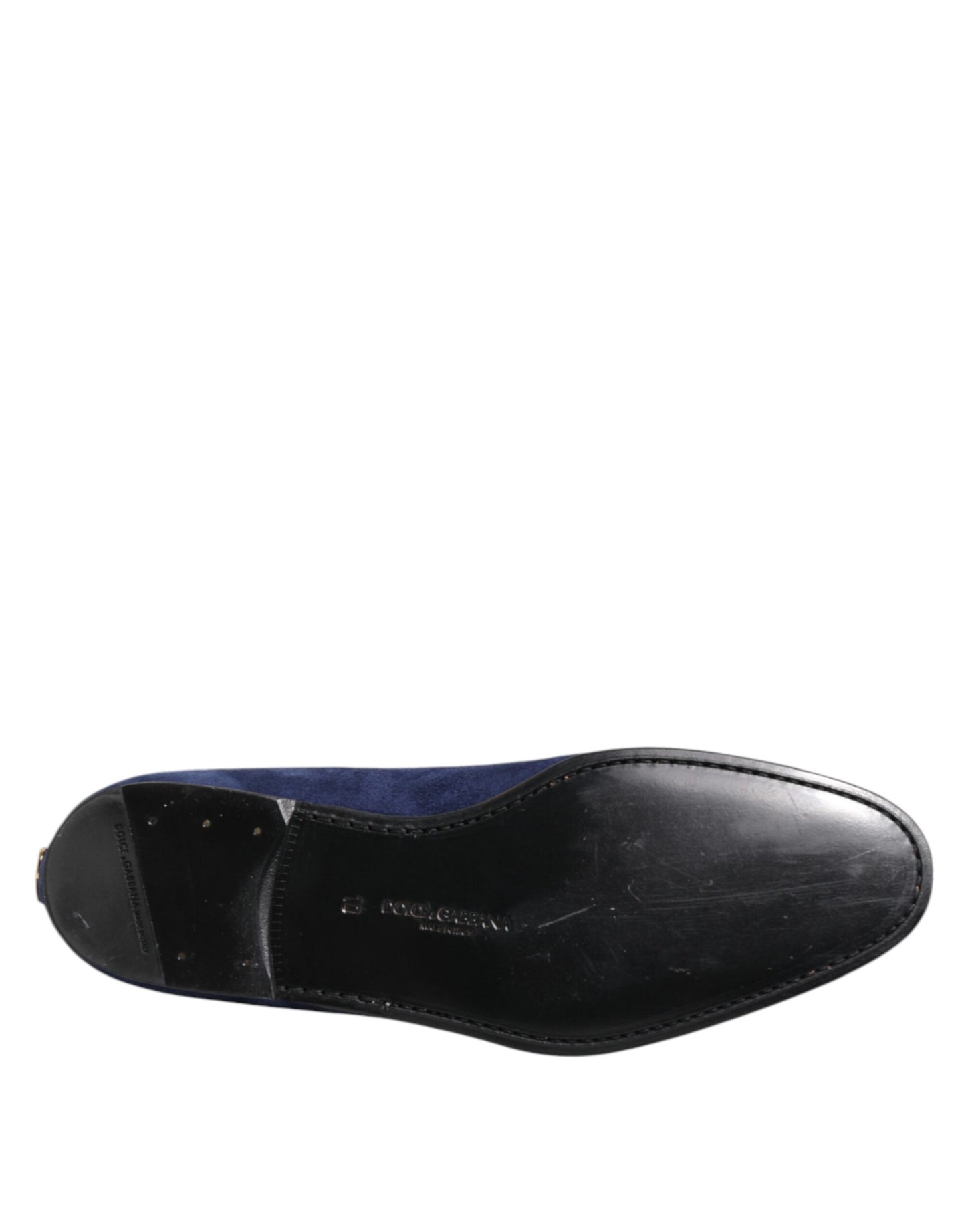 Dolce & Gabbana Blue Velvet DG Logo Loafers Formal Shoes Dolce & Gabbana