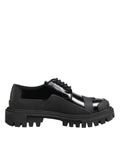 Dolce & Gabbana Black Patent Leather Trekking Derby Shoes - Eljoys Fashion 