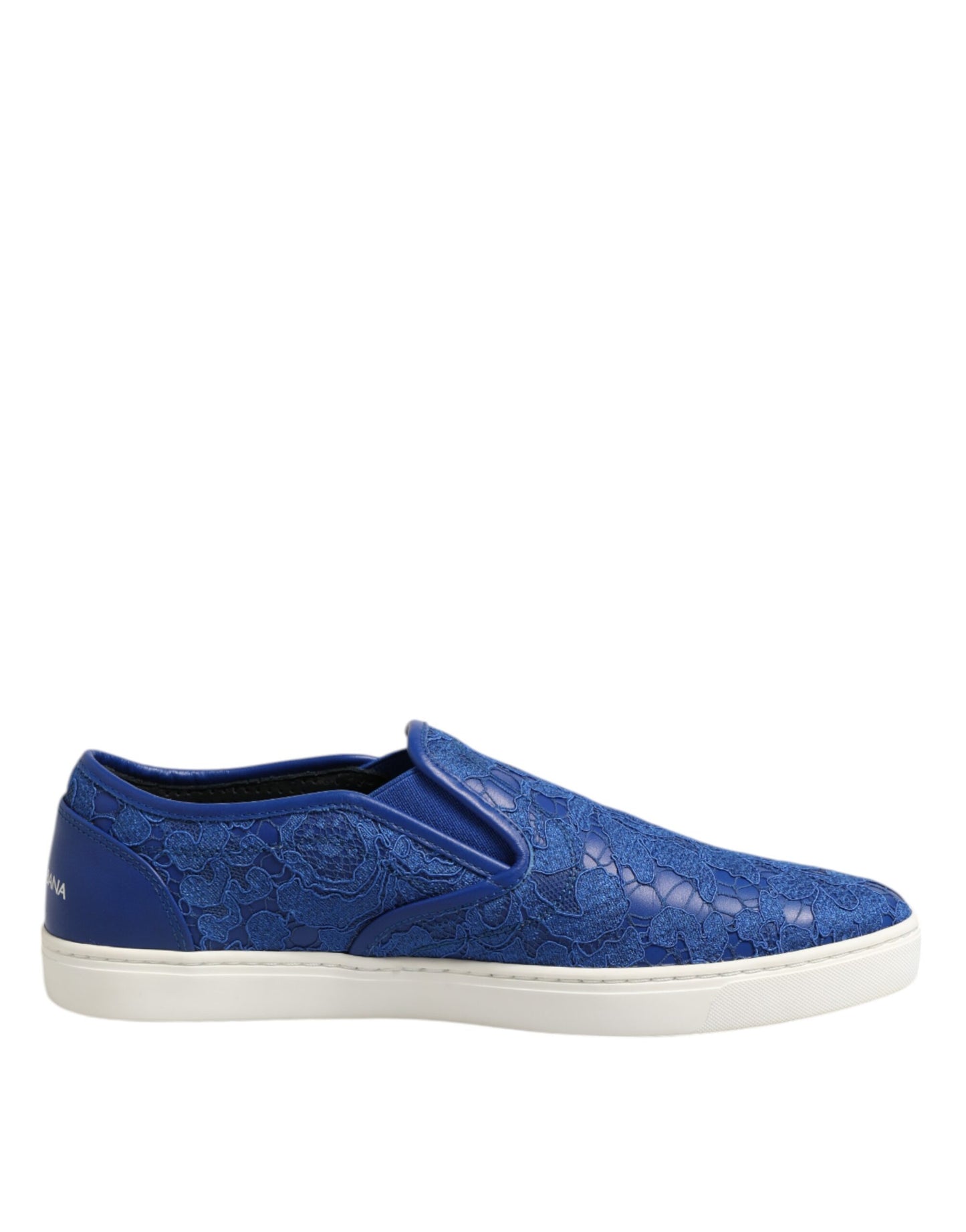 Dolce & Gabbana Blue Leather Lace Slip On Sneaker Shoes Dolce & Gabbana