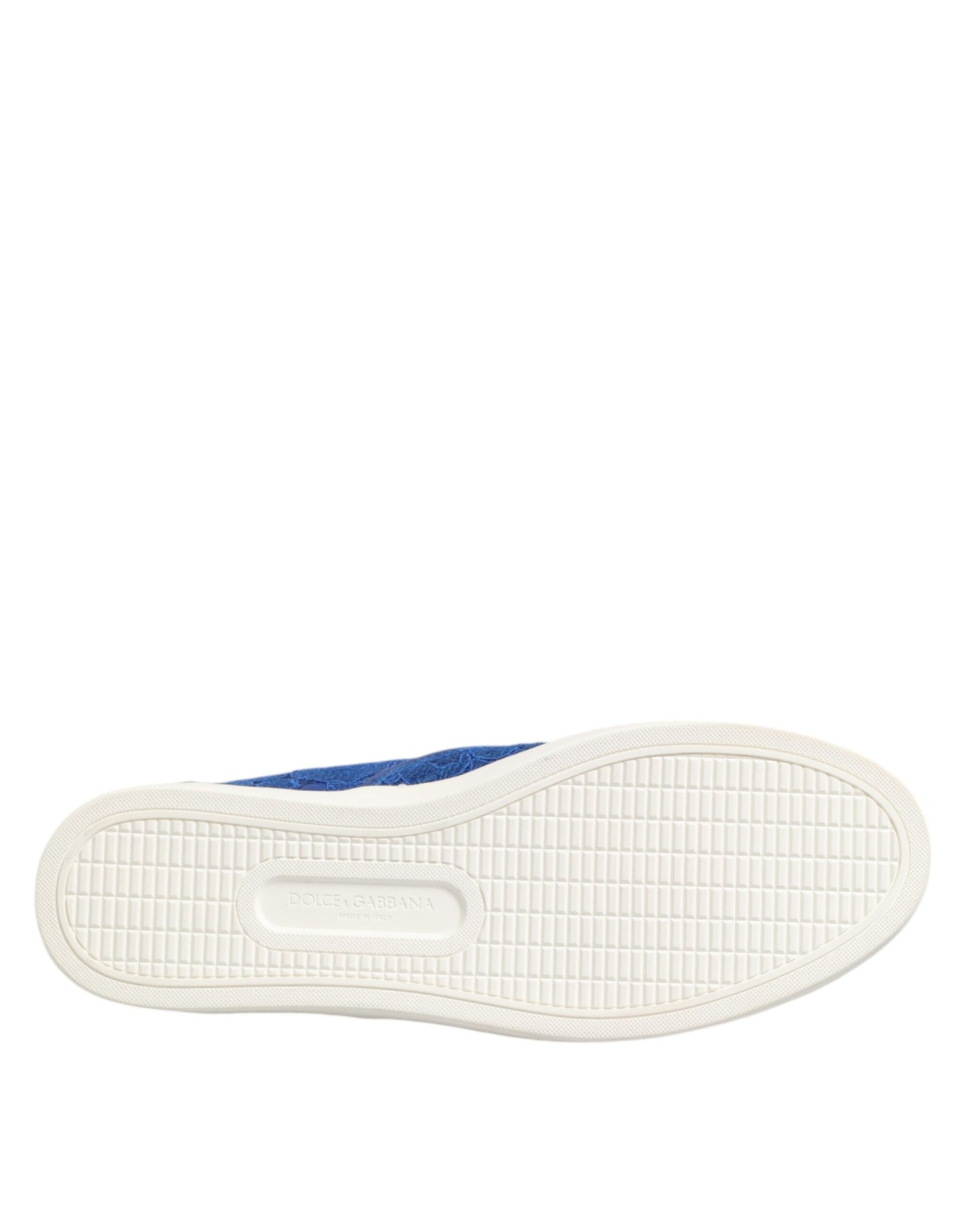 Dolce & Gabbana Blue Leather Lace Slip On Sneaker Shoes Dolce & Gabbana