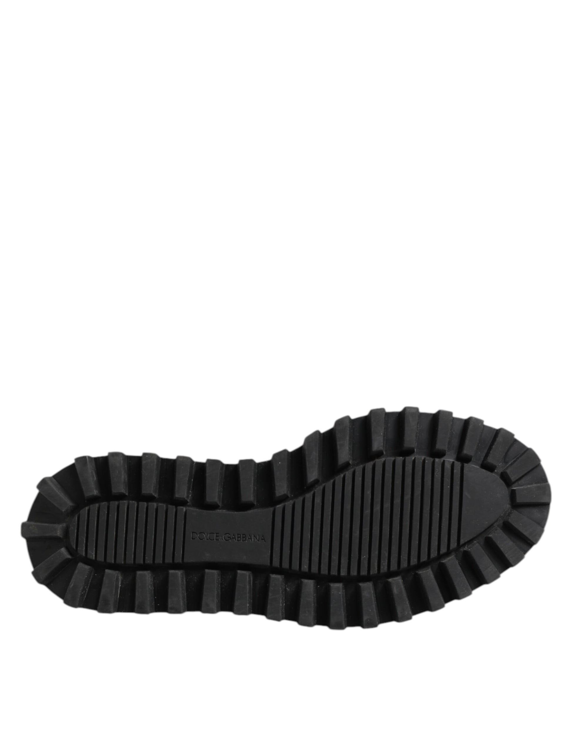 Dolce & Gabbana Black White Calfskin Chunky Derby Shoes Dolce & Gabbana