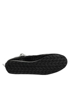 Dolce & Gabbana Black Quilted Leather Lace Up Sneakers Shoes