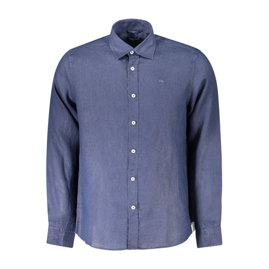 North Sails Blu Linen Men Shirt North Sails