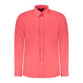 North Sails Rosso cotton men's shirt displayed flat, showing its classic design and red color for casual or smart-casual wear.