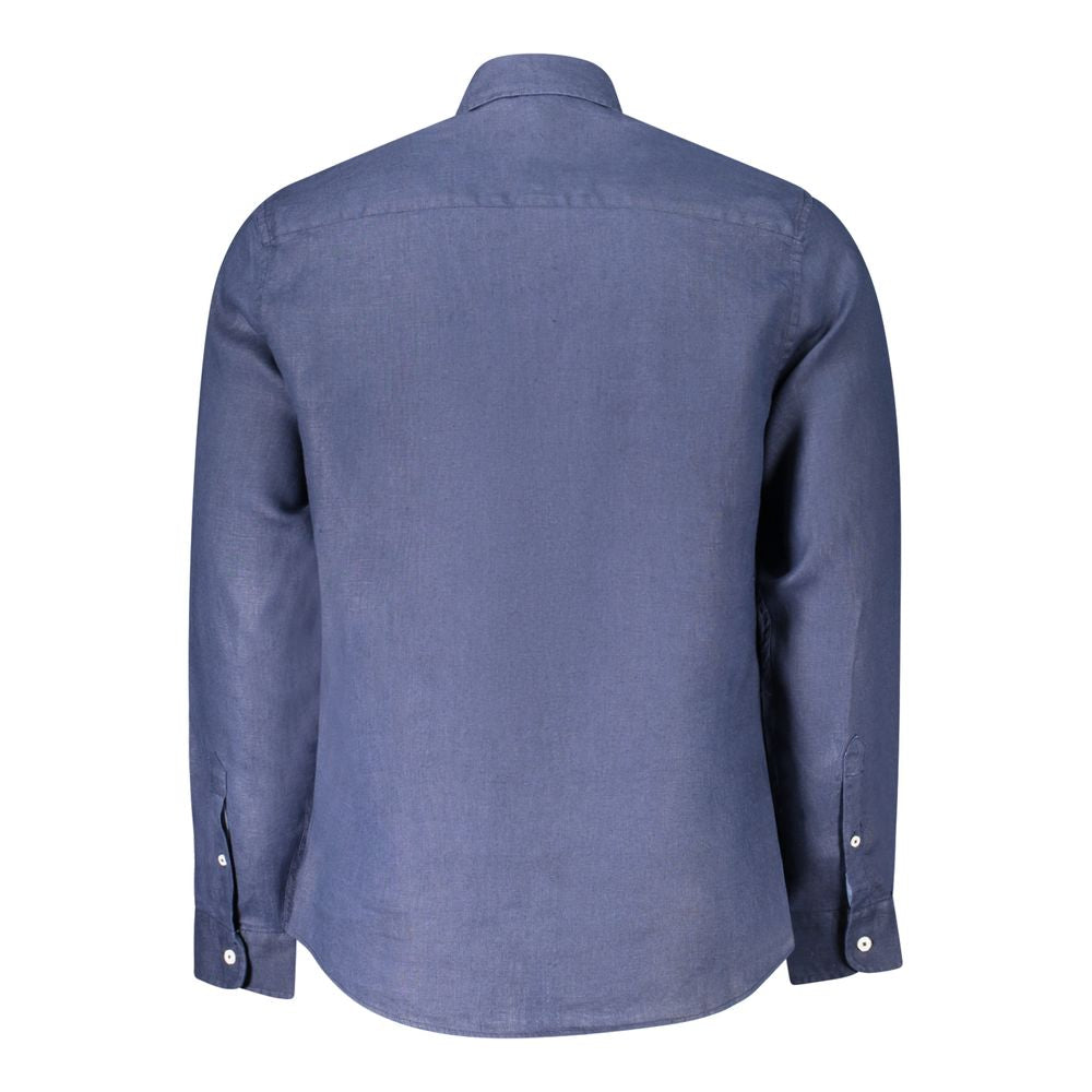 Light blue linen men's shirt by North Sails featuring a classic collar and button-up front, displayed on a neutral background.