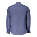 Light blue linen men's shirt by North Sails featuring a classic collar and button-up front, displayed on a neutral background.