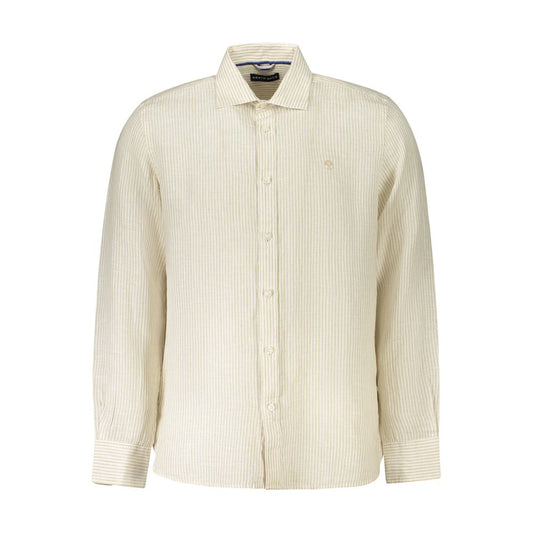 North Sails Beige Linen Men Shirt North Sails