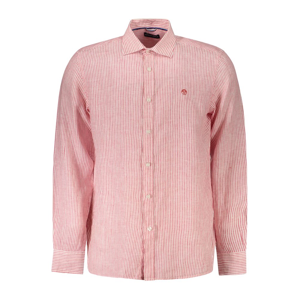 North Sails Rosso Linen Men’s Shirt, lightweight beige shirt with collar and button closure, casual summer style.