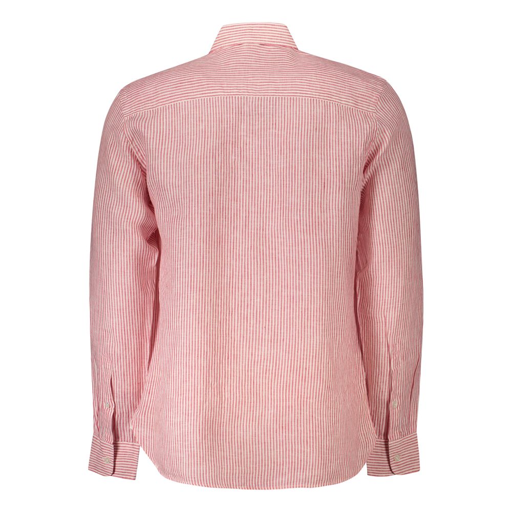 North Sails Rosso Linen Men’s Shirt displayed on a hanger, featuring a casual fit and lightweight fabric for warm weather.
