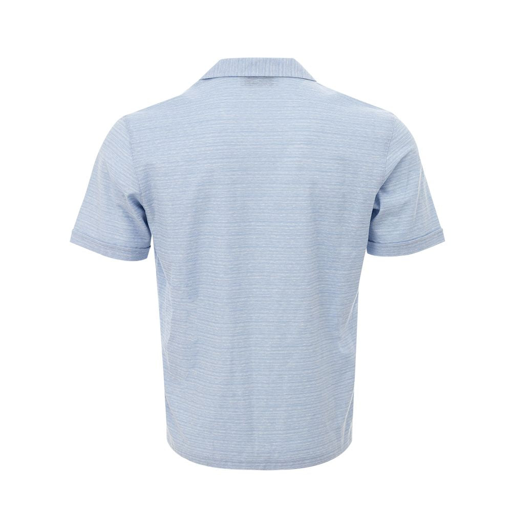Gran Sasso Blue Linen And Cotton Shortsleeve Gran Sasso