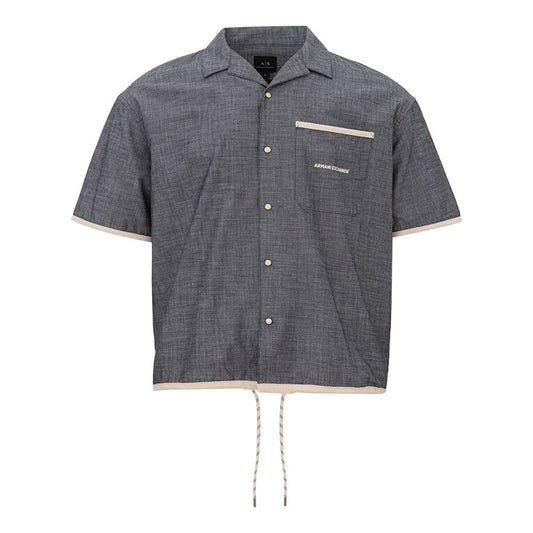 Armani Exchange Blue Cotton Shirt Armani Exchange