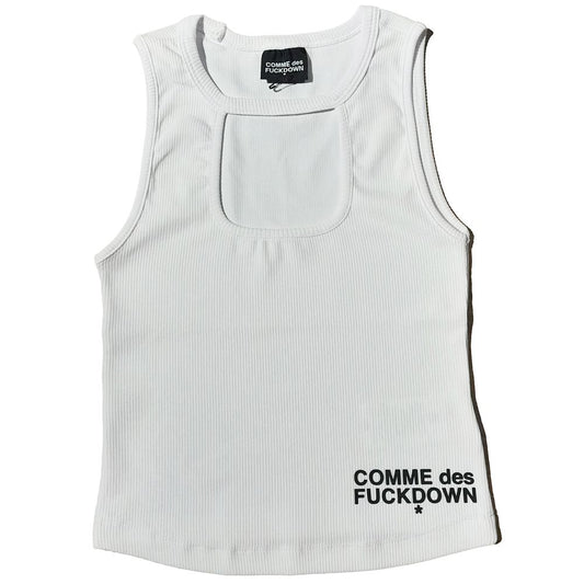 Comme Des Fuckdown White Cotton Women Top