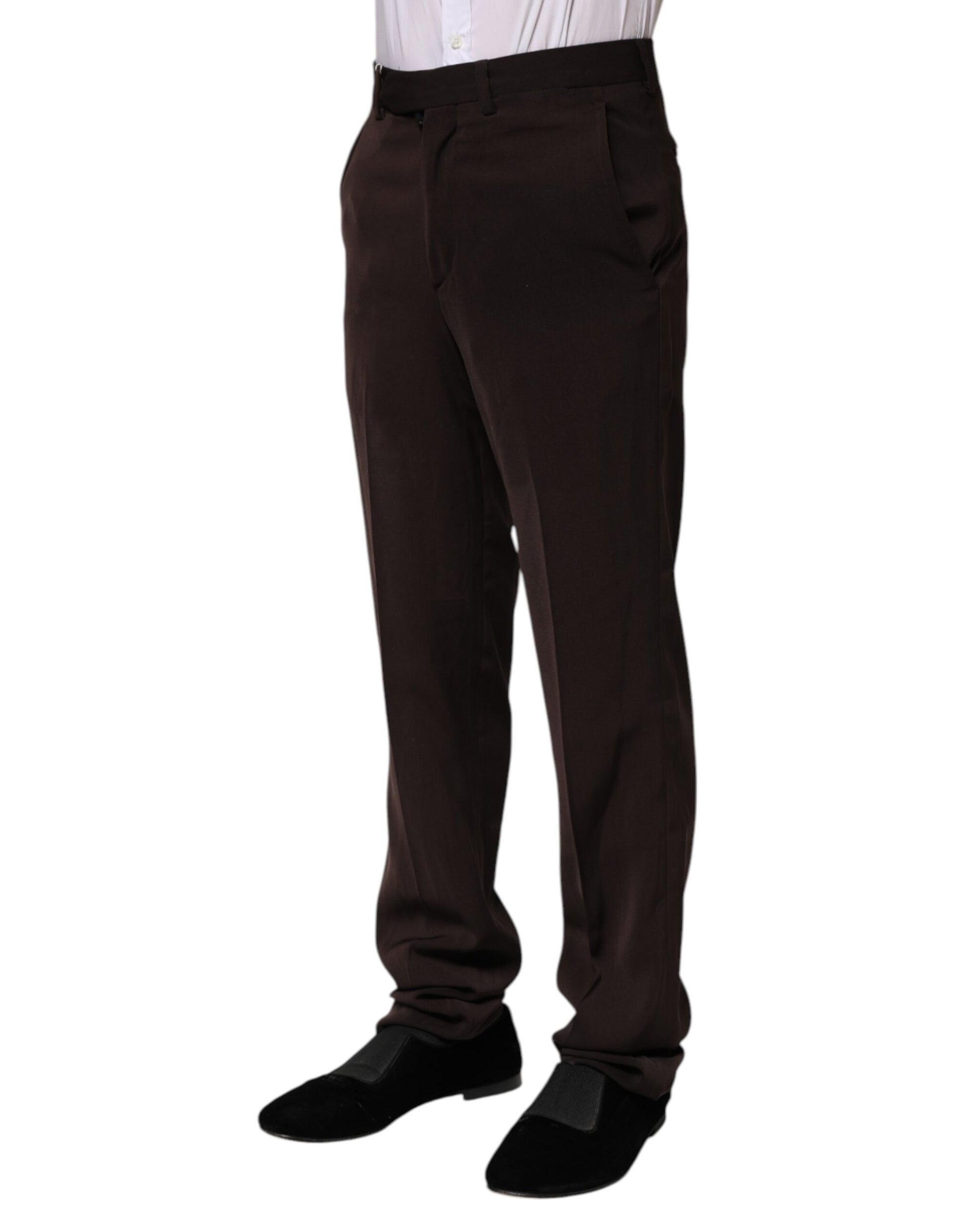 BENCIVENGA Dark Brown Mid Waist Dress Formal Pants BENCIVENGA