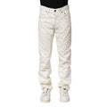 Jeckerson White Cotton Stretch Straight Fit Men Denim Jeans