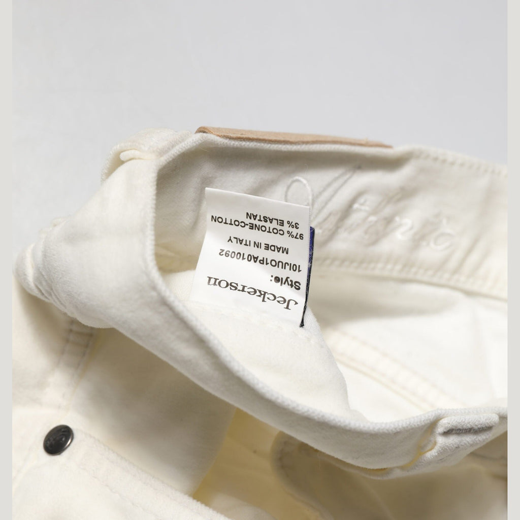 Jeckerson White Cotton Stretch Straight Fit Men Denim Jeans