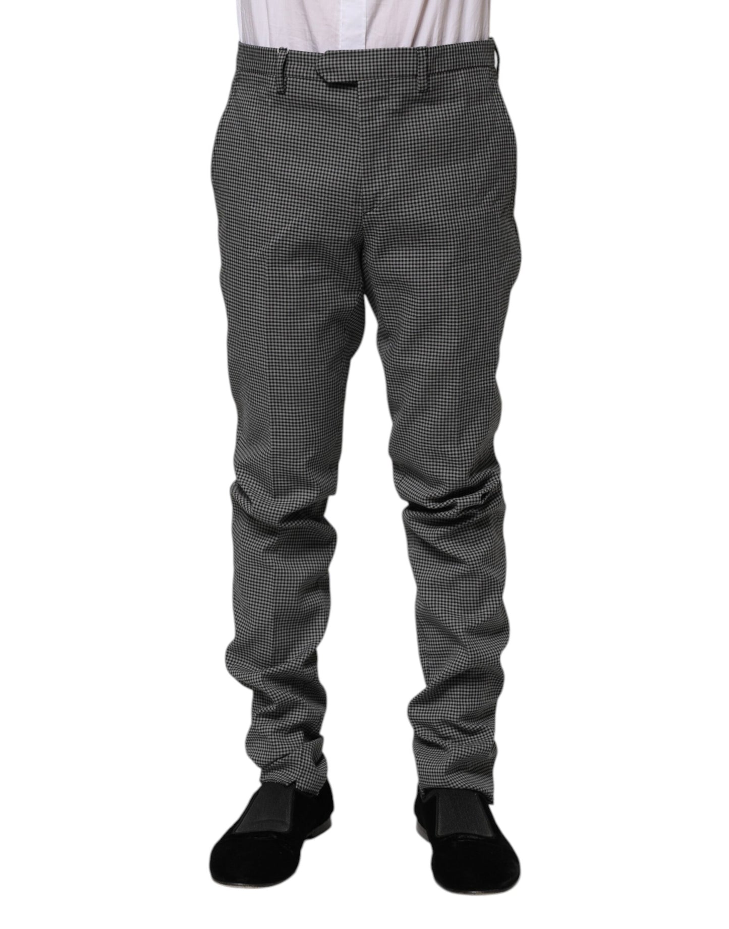 BENCIVENGA Black White Checkered Tapered Dress Pants BENCIVENGA