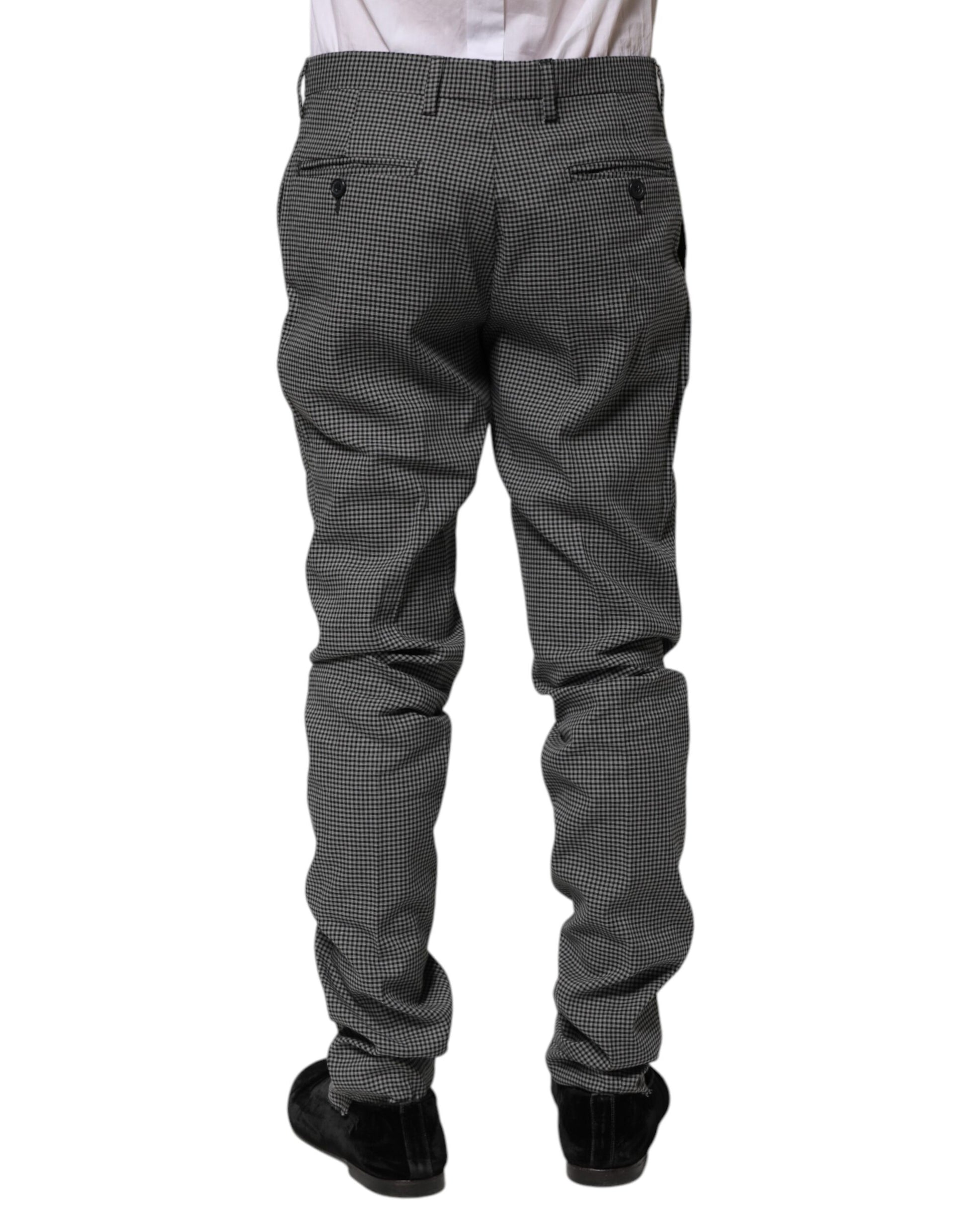 BENCIVENGA Black White Checkered Tapered Dress Pants BENCIVENGA