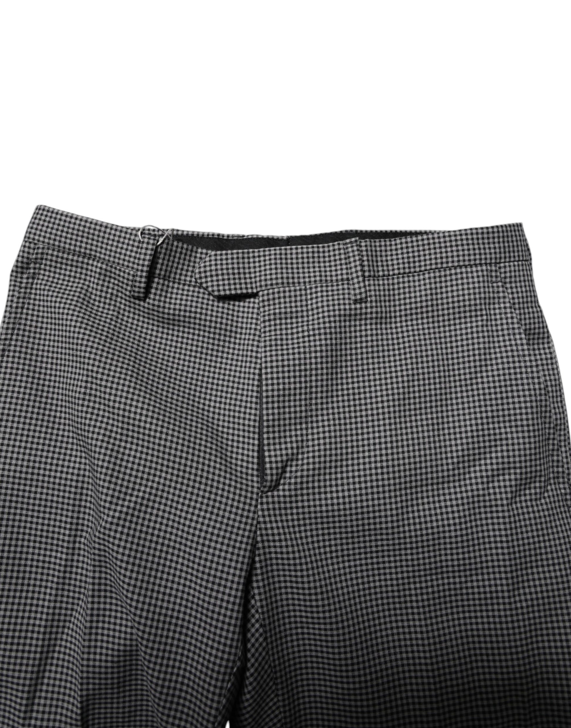 BENCIVENGA Black White Checkered Tapered Dress Pants BENCIVENGA