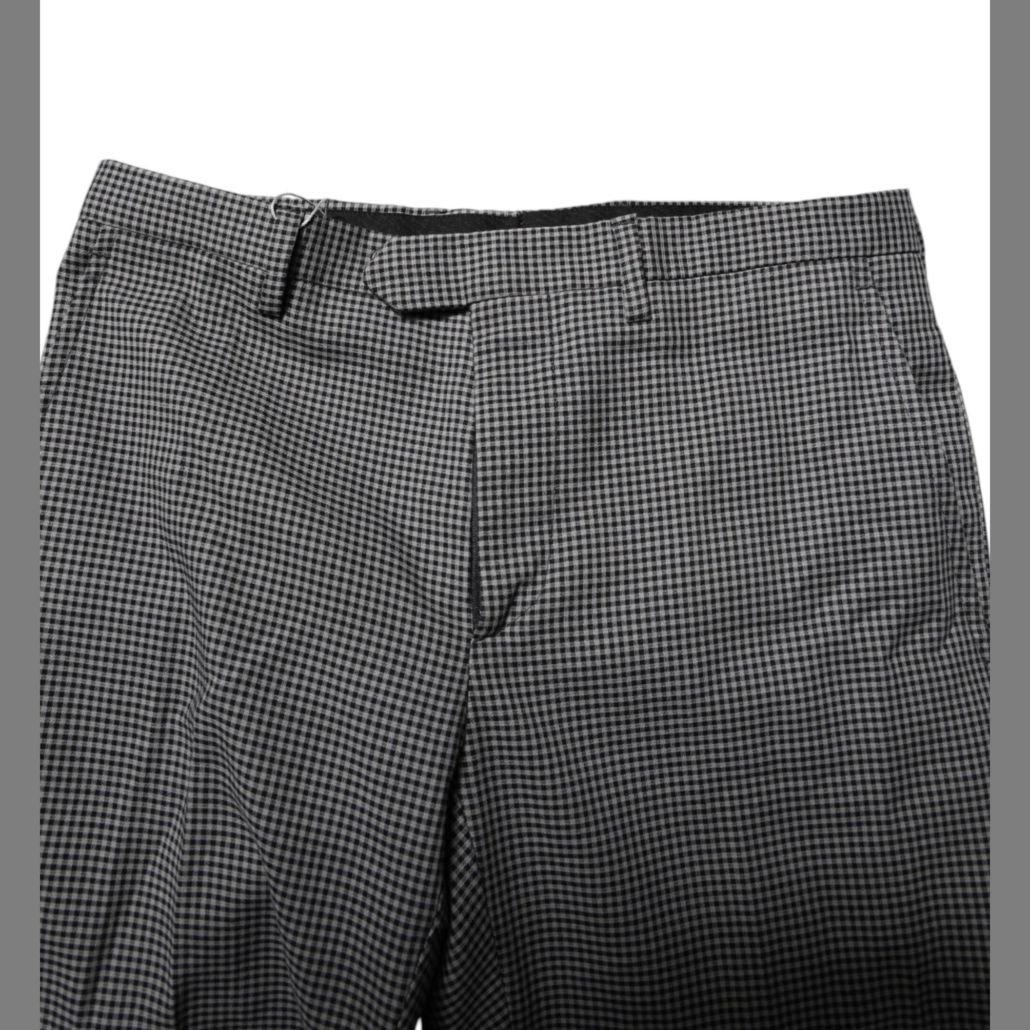 BENCIVENGA Black White Checkered Tapered Dress Pants