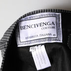 BENCIVENGA Black White Checkered Tapered Dress Pants
