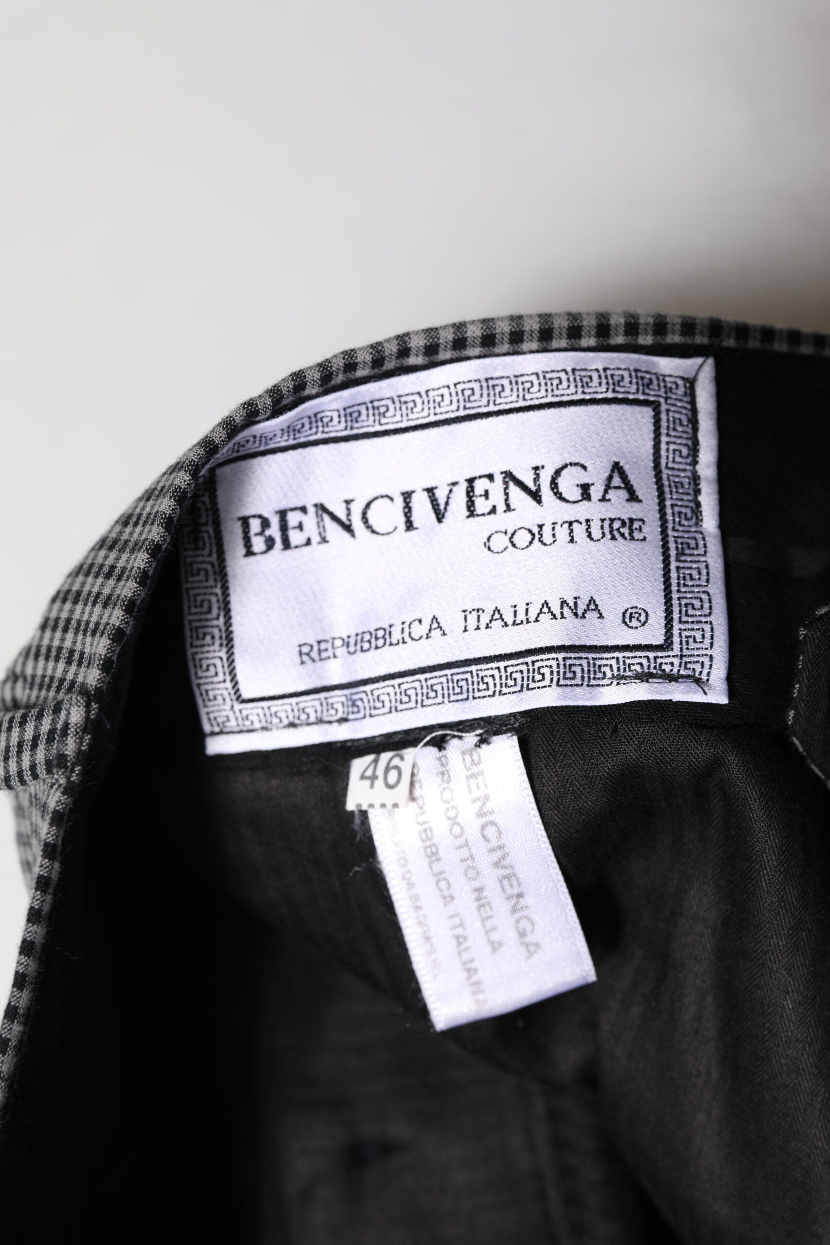 BENCIVENGA Black White Checkered Tapered Dress Pants BENCIVENGA