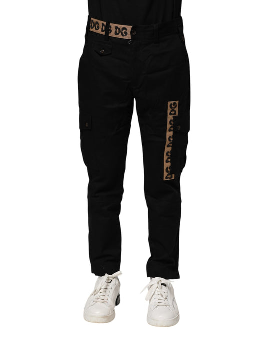 Dolce & Gabbana Black Cotton Cargo Casual Pants Dolce & Gabbana