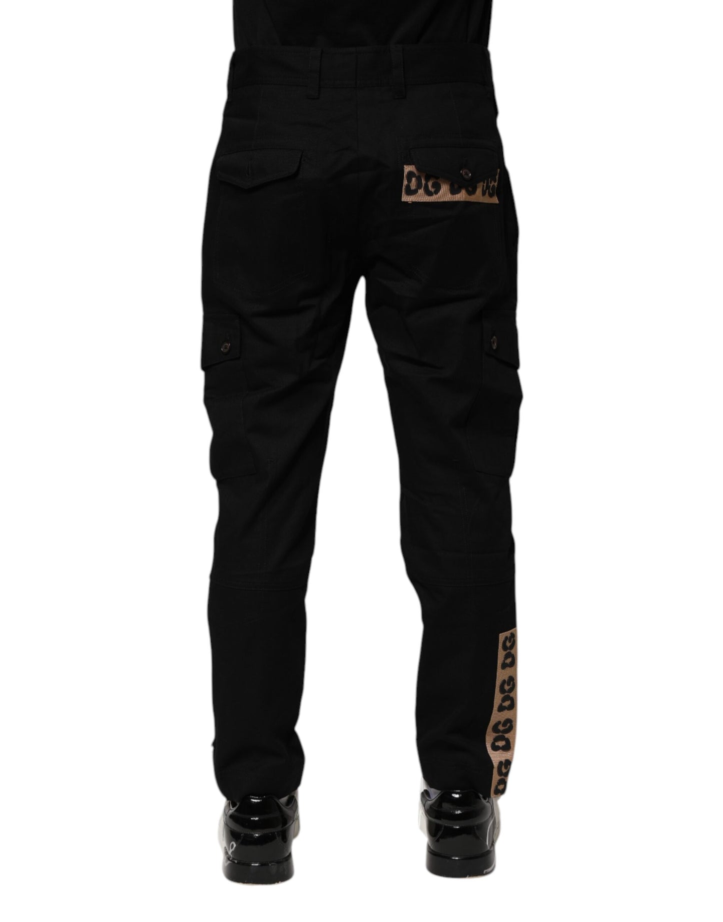 Dolce & Gabbana Black Cotton Cargo Casual Pants Dolce & Gabbana