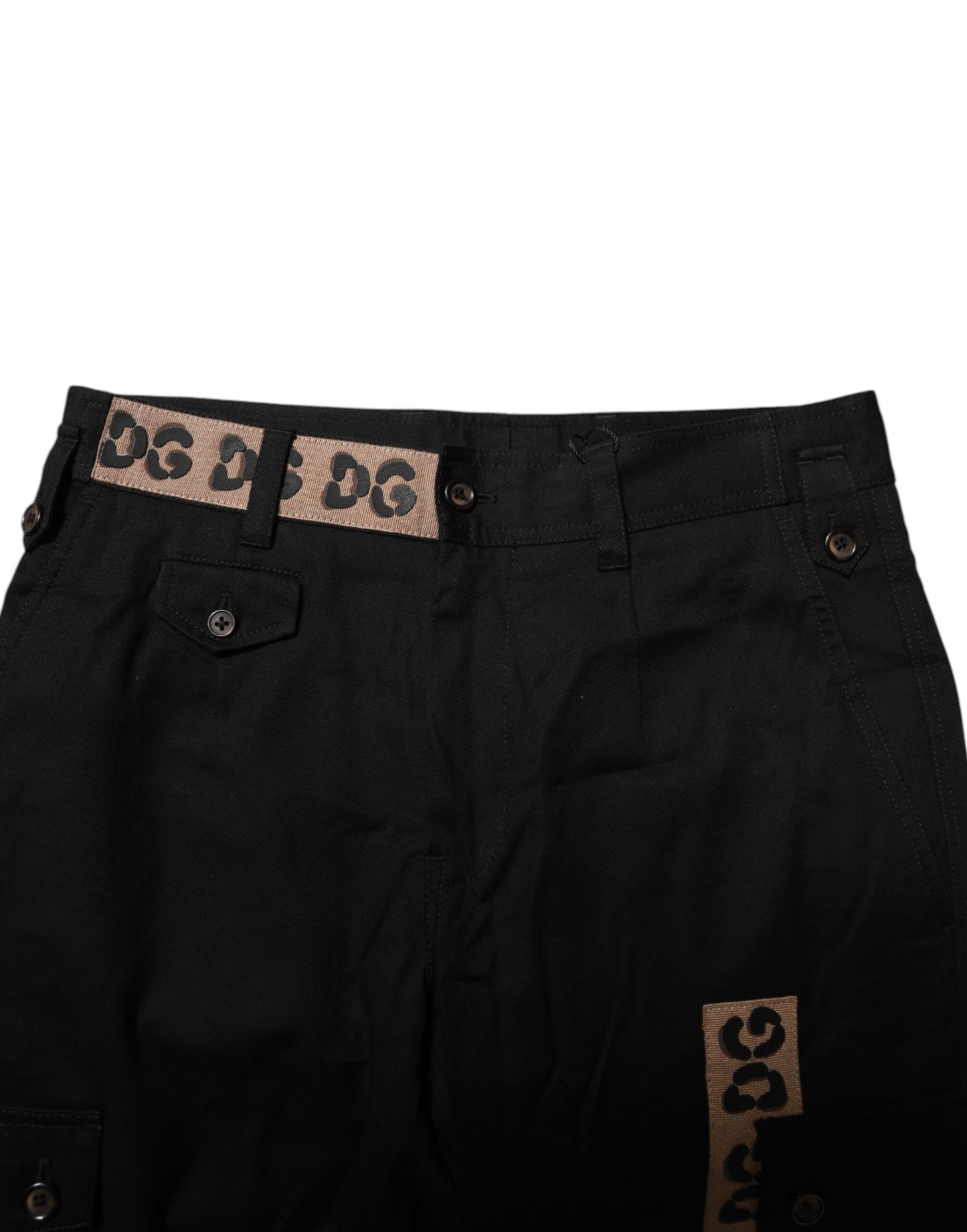 Dolce & Gabbana Black Cotton Cargo Casual Pants Dolce & Gabbana