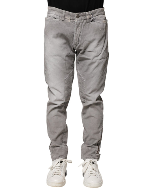 Balmain Light Gray Washed Skinny Fit Men Denim Jeans Balmain