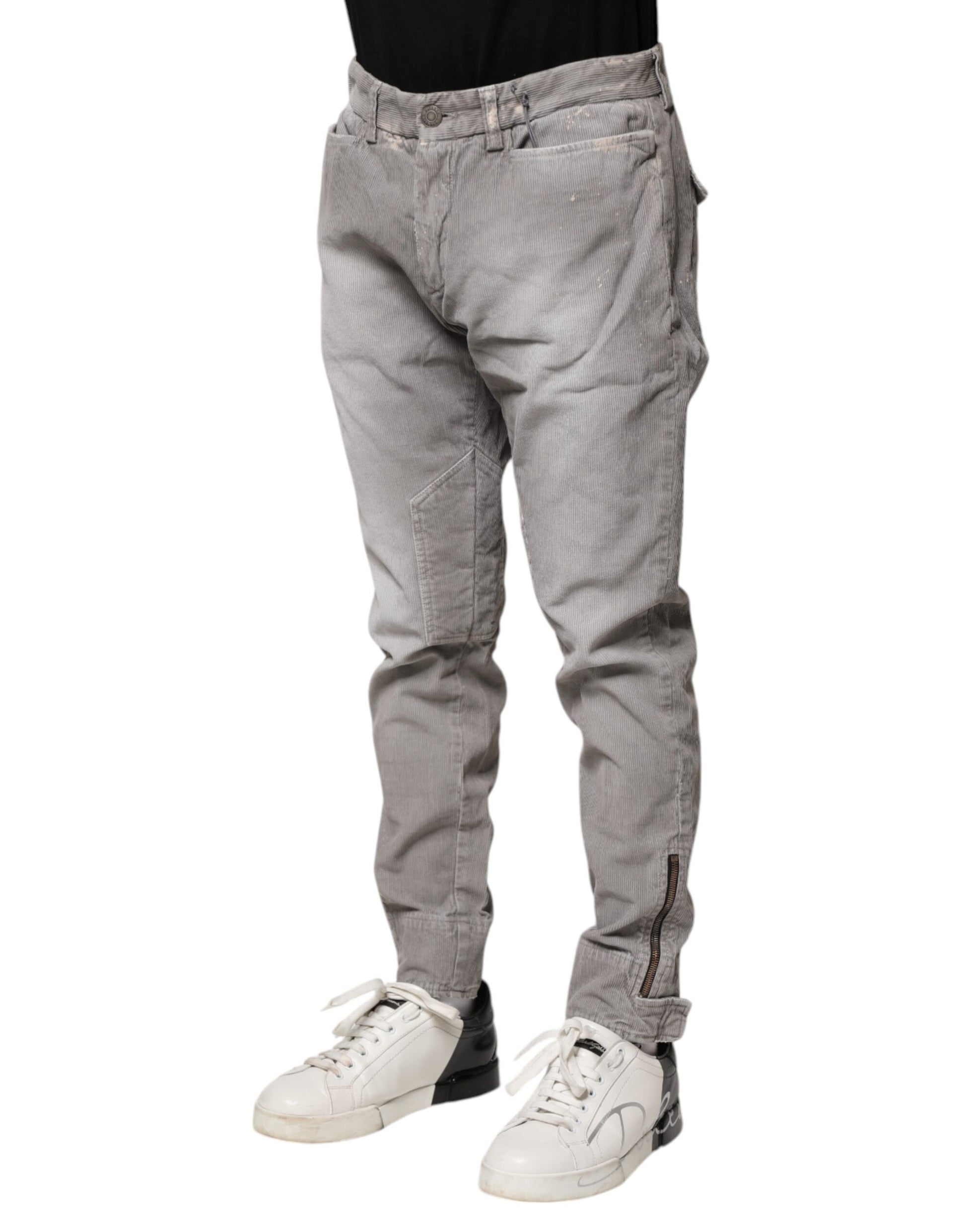 Balmain Light Gray Washed Skinny Fit Men Denim Jeans Balmain