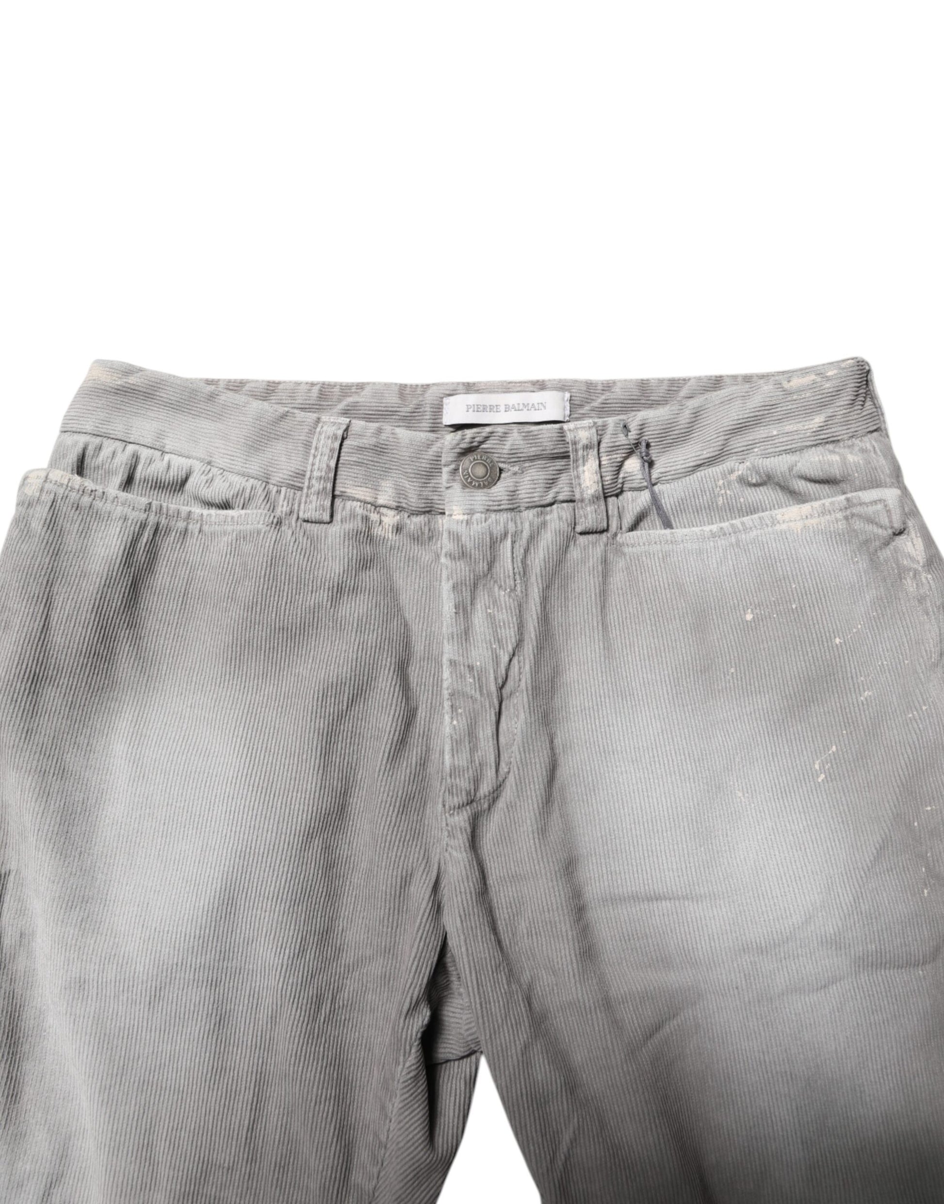 Balmain Light Gray Washed Skinny Fit Men Denim Jeans Balmain