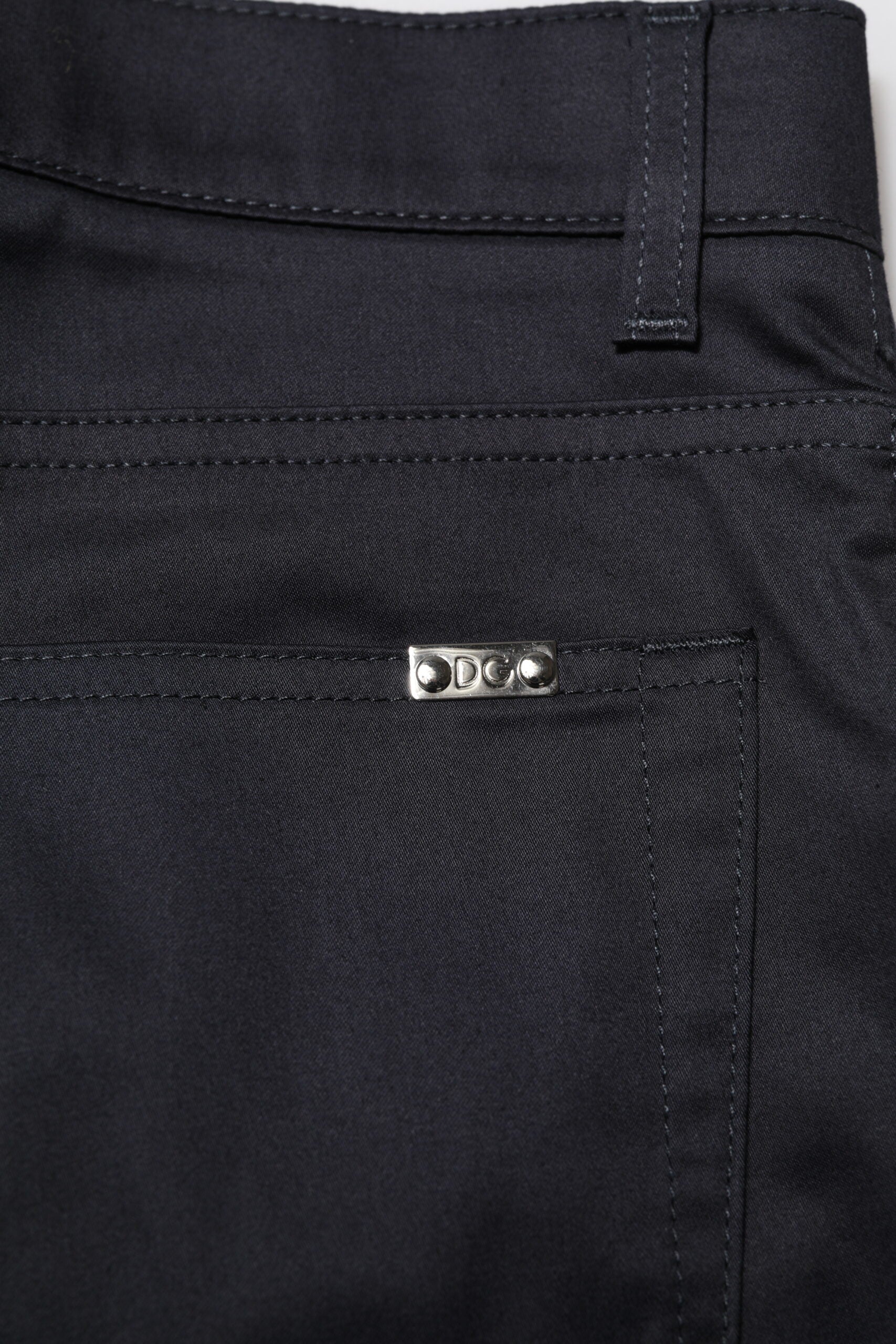 Dolce & Gabbana Black Cotton Skinny Mid Waist Pants Dolce & Gabbana