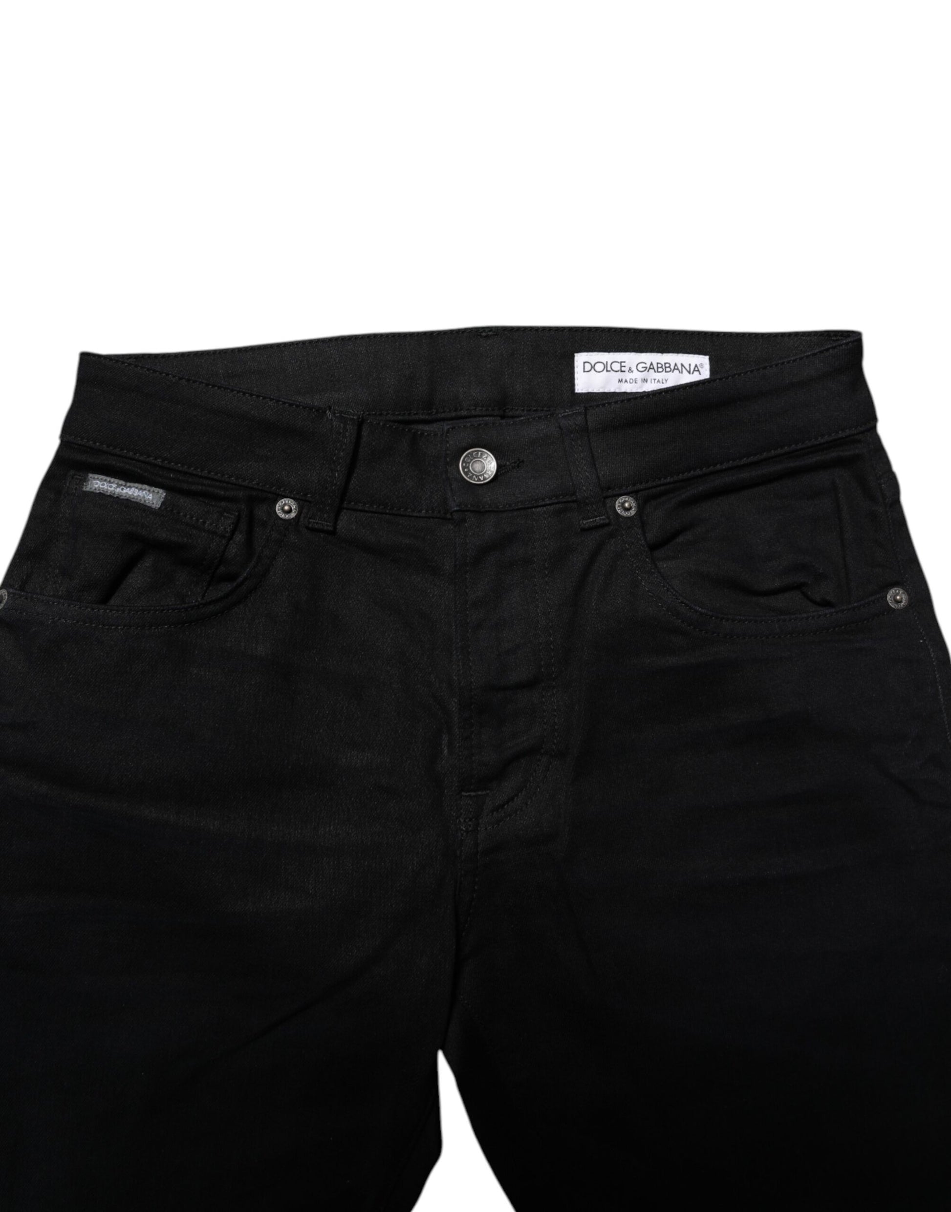 Dolce & Gabbana Black Cotton Skinny Denim Jeans Dolce & Gabbana