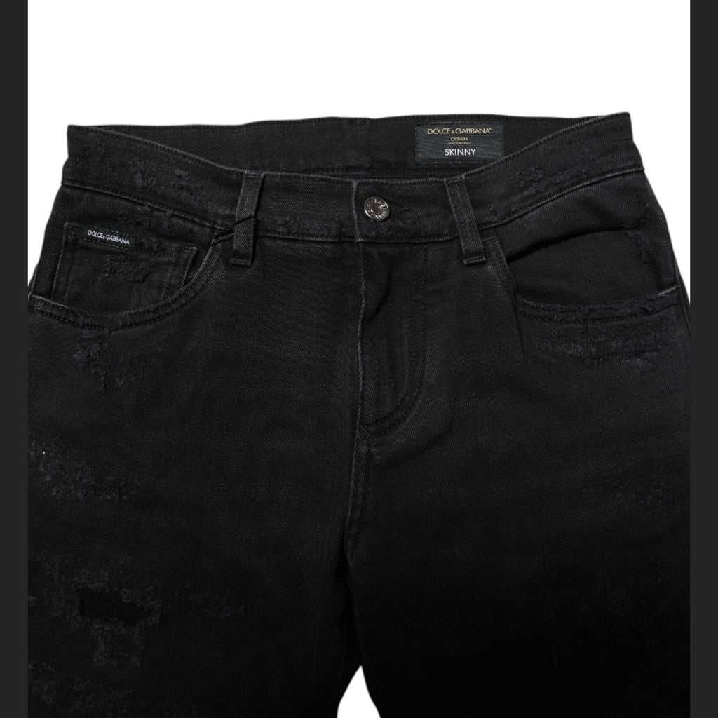 Dolce & Gabbana Black Cotton Skinny Men Denim Jeans