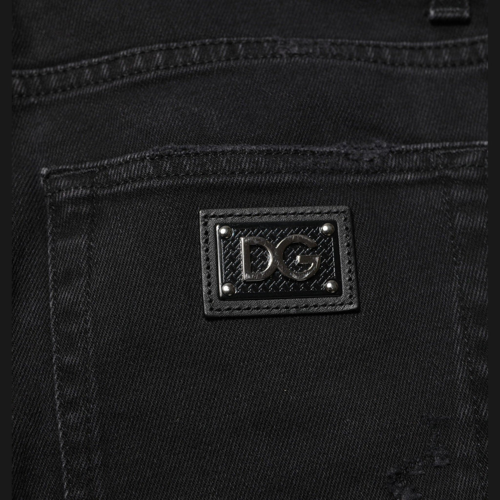Dolce & Gabbana Black Cotton Skinny Men Denim Jeans