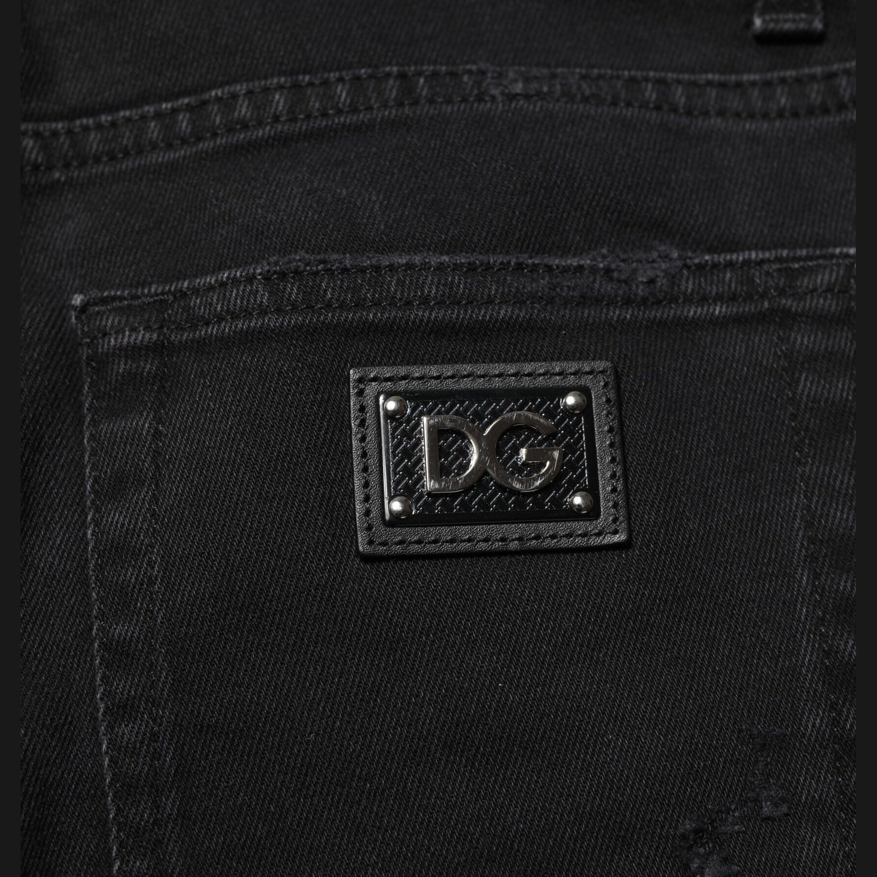 Dolce & Gabbana Black Cotton Skinny Men Denim Jeans
