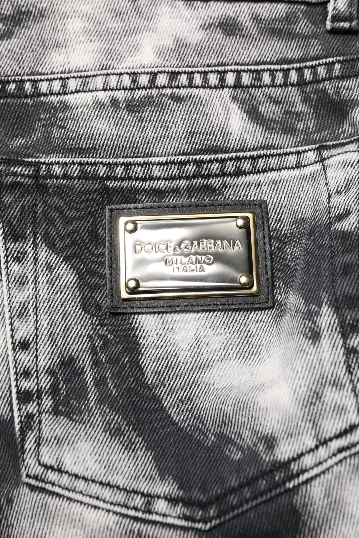 Dolce & Gabbana Black Tie Dye Straight Denim Jeans Dolce & Gabbana