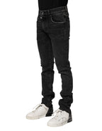 Dolce & Gabbana Black Cotton Skinny Men Denim Jeans