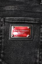 Dolce & Gabbana Black Cotton Skinny Men Denim Jeans